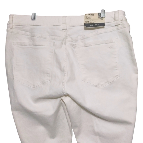 DL1961 Bridget Boot White Raw Hem High Waist Jeans Womens Plus Size 18W NWT - Picture 13 of 14